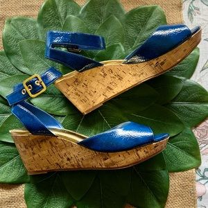 Women’s Apostrophe Carmen royal blue wedged sandals
